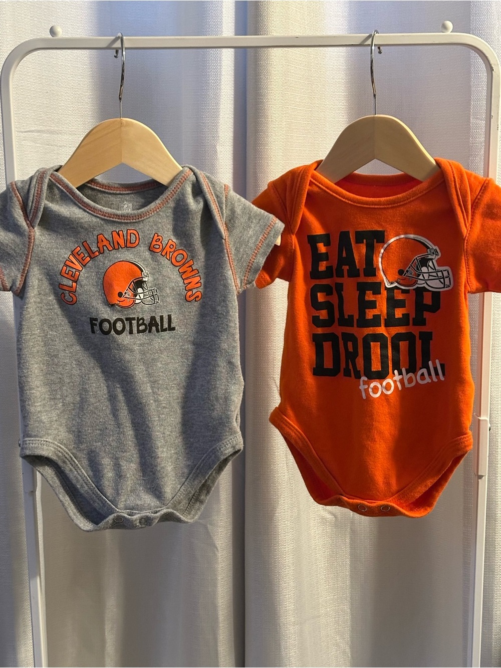 NFL Cleveland Browns Gray & Orange Baby Bodysuit Duo